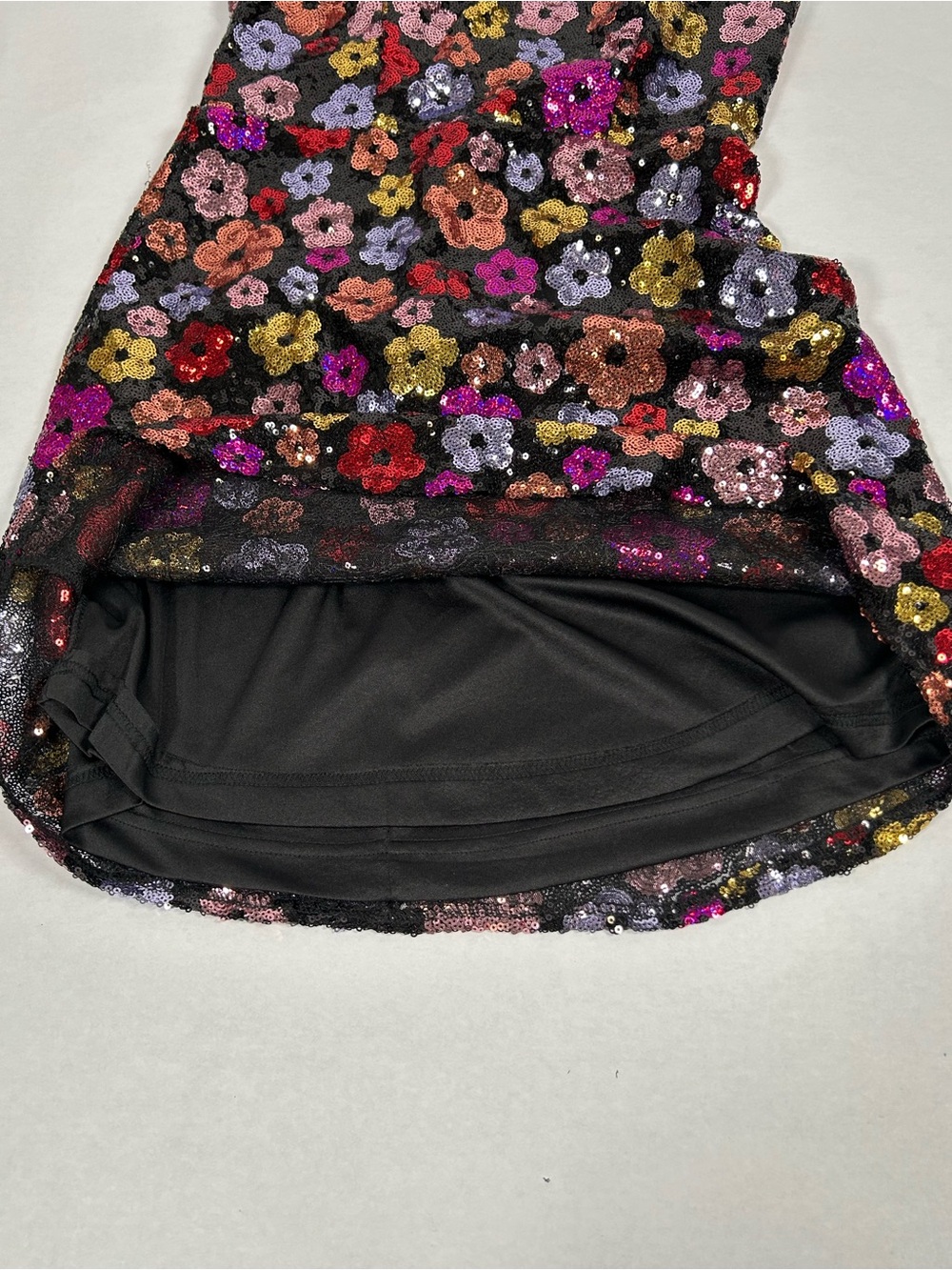 Angel Biba NWT Strapless Sequin Multicolor Floral Mini Dress M - Picture 9 of 14